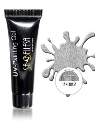 Painting Gel UV in pasta argento - gel nail art