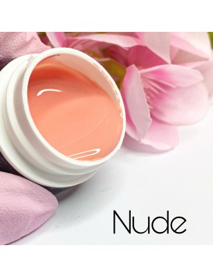 Gel nail art rosa pastello aranciato - Nude