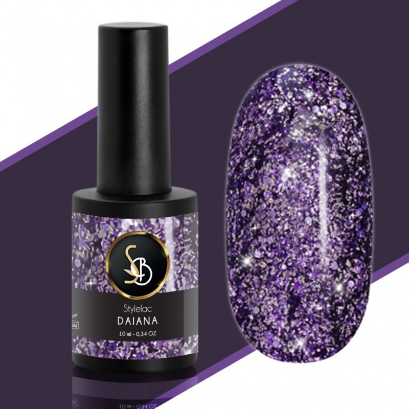 Smalto semipermanente Viola Glitter - Daiana - New