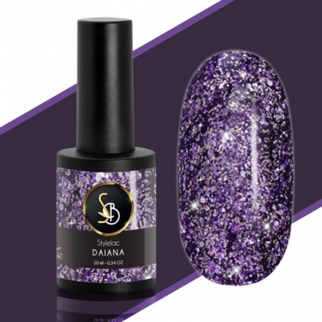 Smalto semipermanente viola glitter