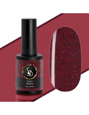 Smalto semipermanente rosso glitterato