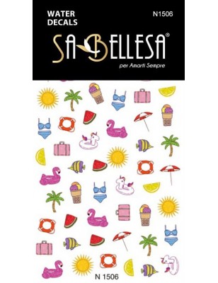 Water Decal a tema estate colorati per decorazioni nail art