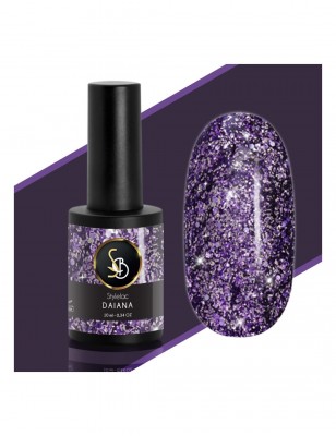 Kit unghie - Smalto semipermanente Viola Glitter Daiana