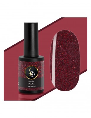 Kit unghie - Smalto semipermanente Rosso glitterato Maya