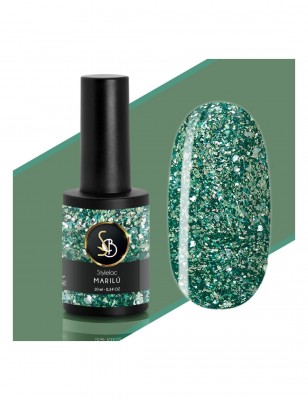 Kit unghie - Smalto semipermanente Verde Glitterato Marilù