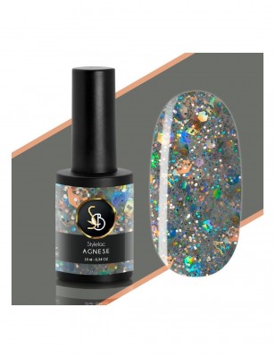 Kit unghie - Smalto semipermanente Argento Glitterato Multicolor Agnese