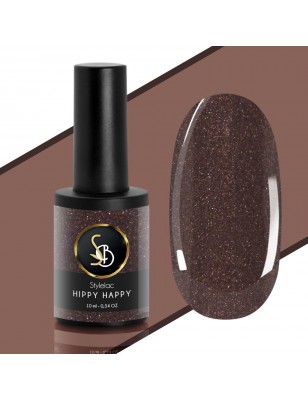 Smalto semipermanente marrone scuro glitterato - Hippy Happy